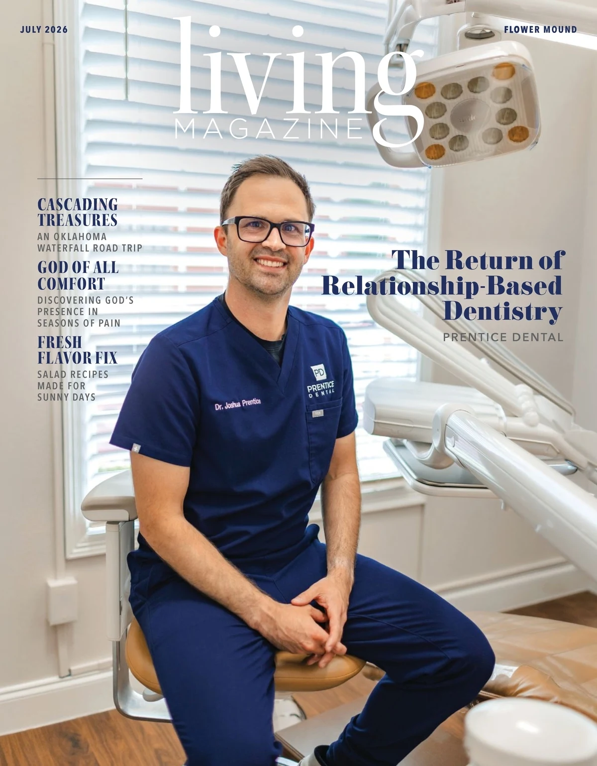 Living Magazine July 2026 - Dr. Joshua Prentice Cover Story